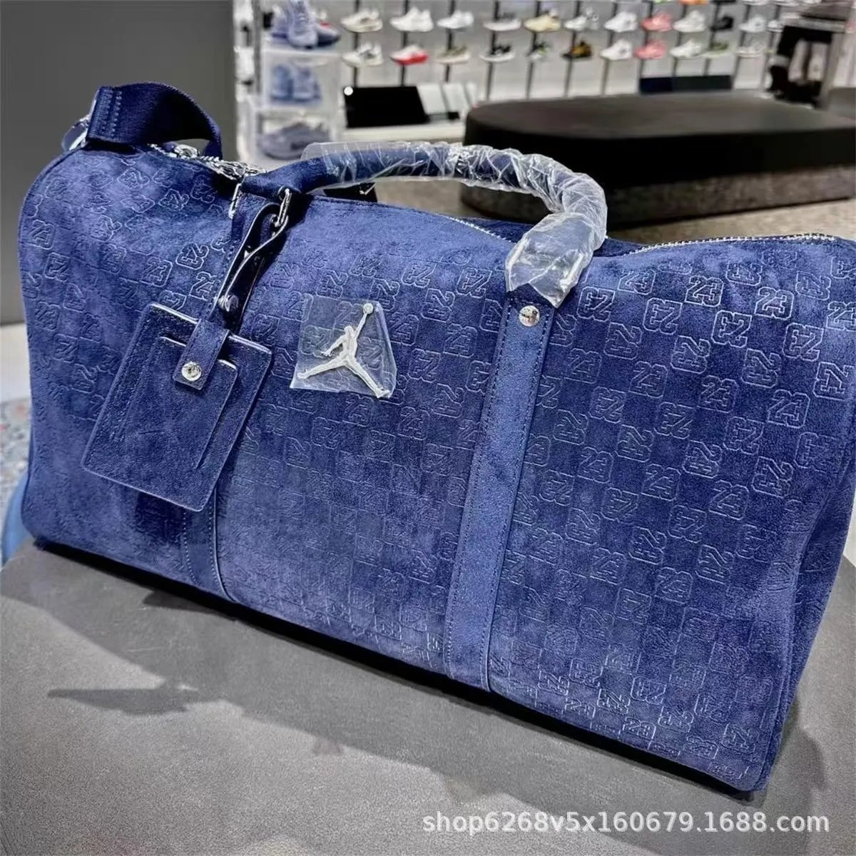 Cross-Border New Trendy Brand AJ Monogram Checkered Versatile Gym Bag Large Capacity Crossbody Shoulder Handbag Travel Bag