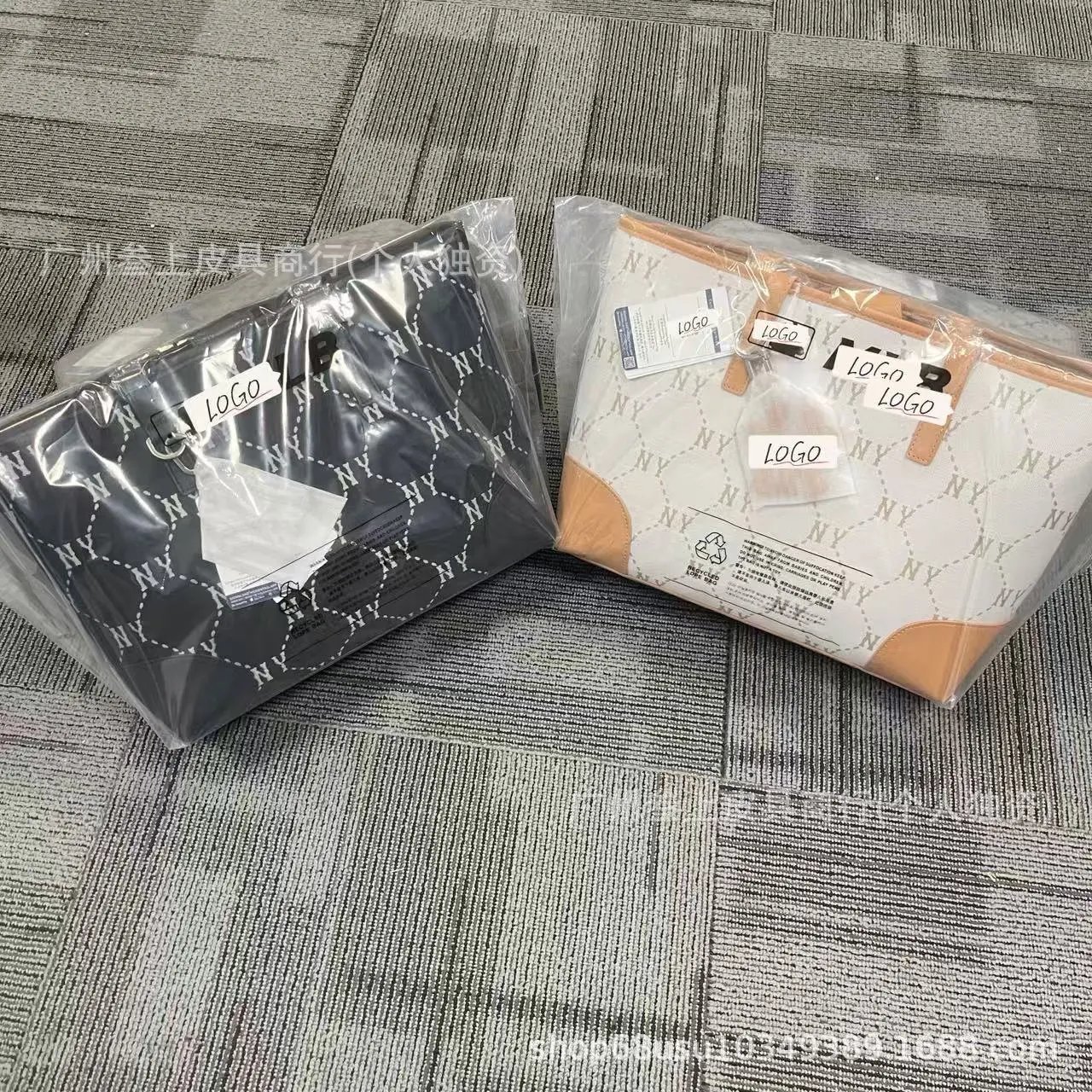MLB x New York Yankees Monogram Bucket Bag Black Handbags - 8