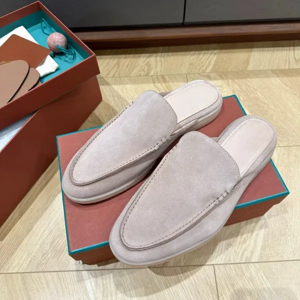 Hermès Oran Mule Beige Suede Loafers - 1