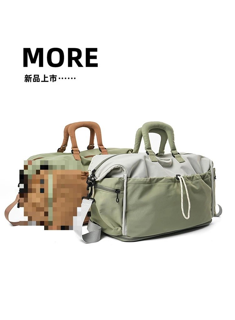 Design Duffle Bag Beige and Gray Travel Bag - 42