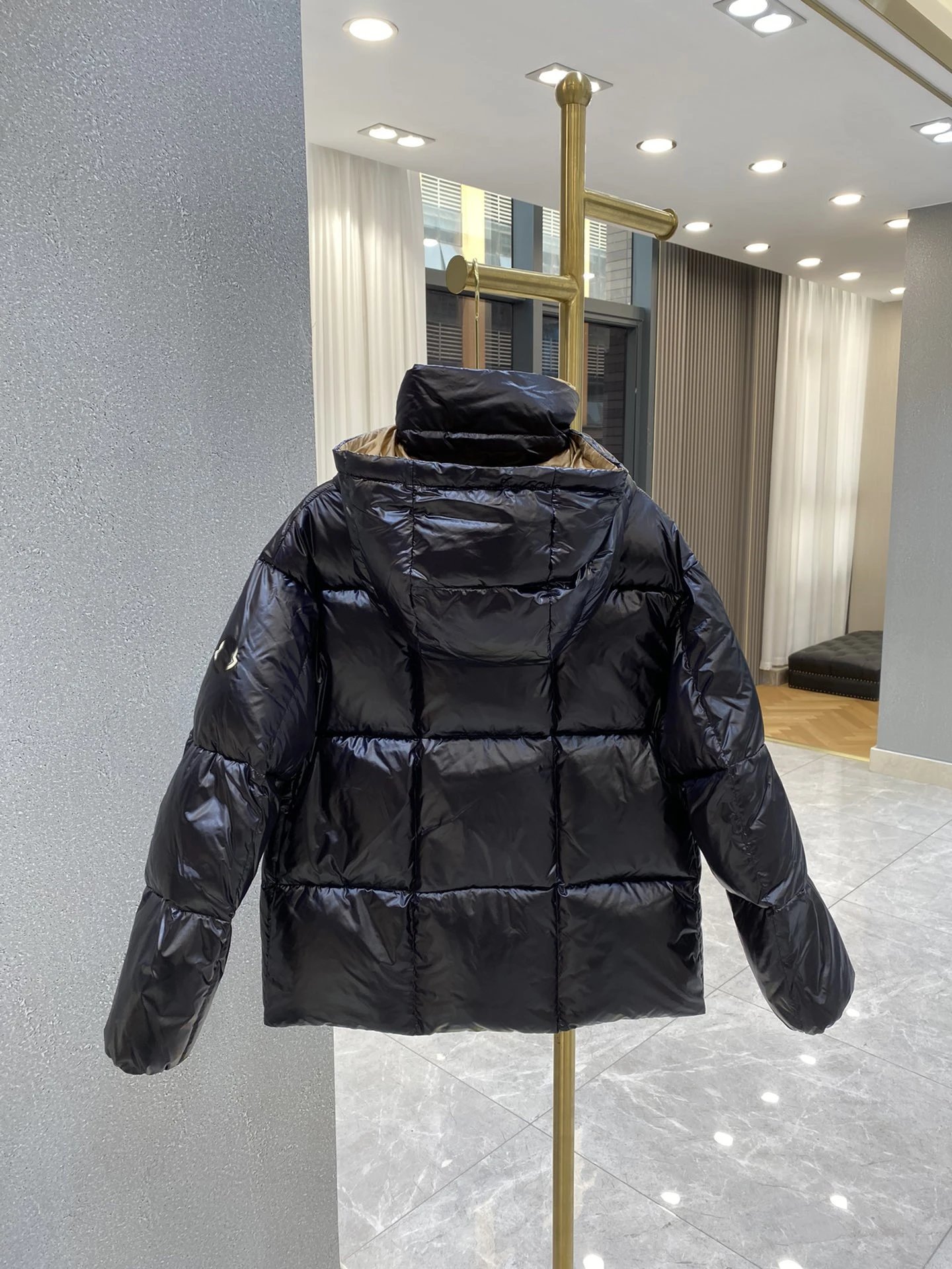 Moncler Maya Down Jacket Black with Beige Lining - 7
