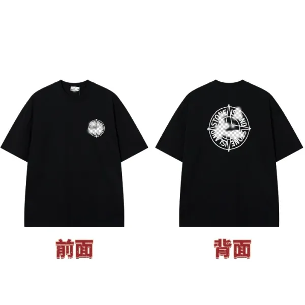 Stone Island Compass Logo Black T-Shirt - 1