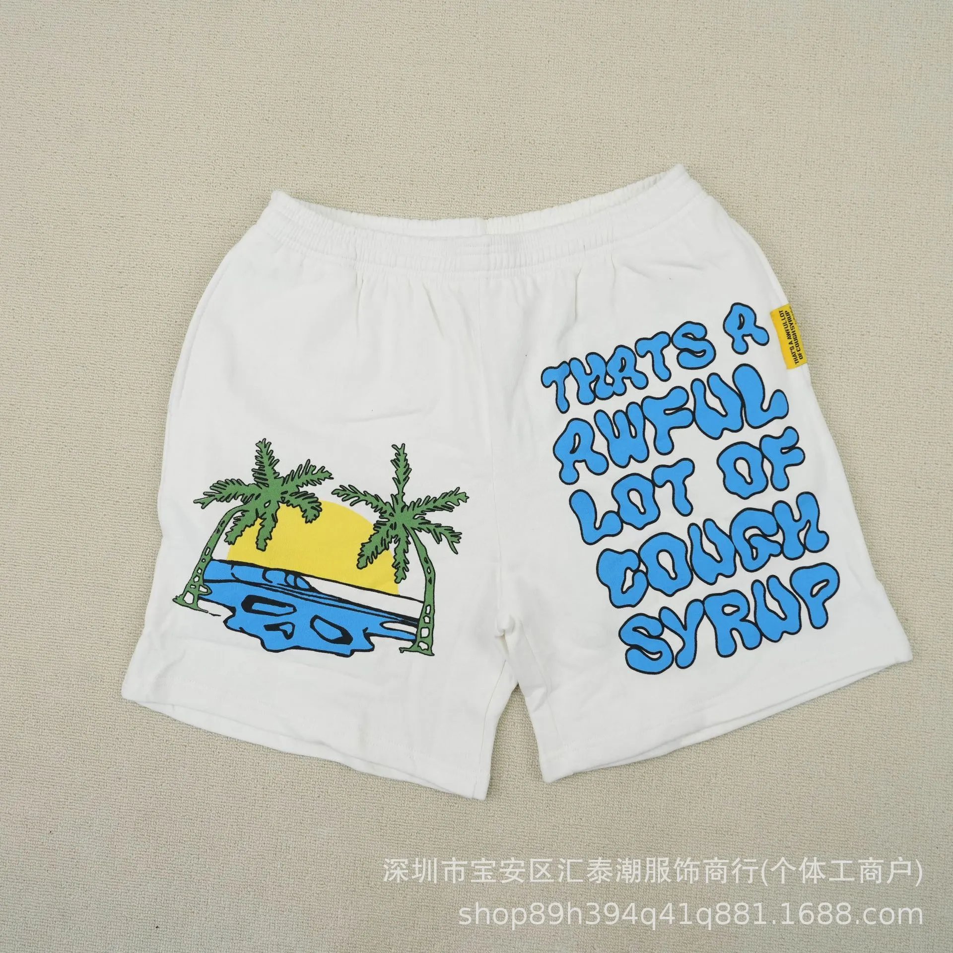Design 'That's A Awful Lot Of Cough Syrup' Black Graphic Shorts - 15