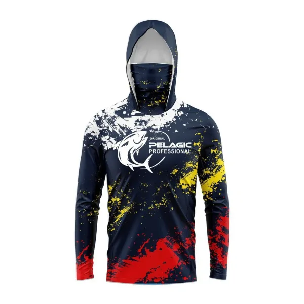 Design Pelagic Professional Hooded Performance Shirt Navy Multicolor Hoodie - 1