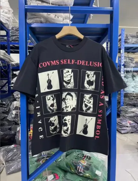 Design COVMS Self-Delusion Graphic Print Black T-Shirt T-Shirts - 1