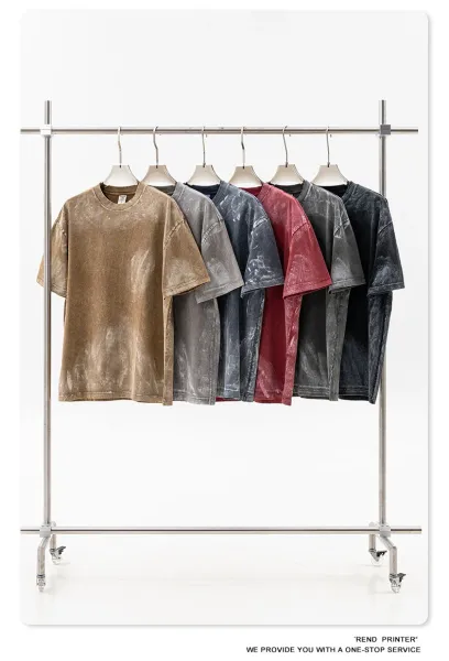 Design Beingmove Acid Wash Distressed Gray T-Shirt T-Shirts - 61