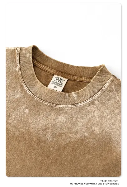 Design Beingmove Acid Wash Distressed Gray T-Shirt T-Shirts - 65