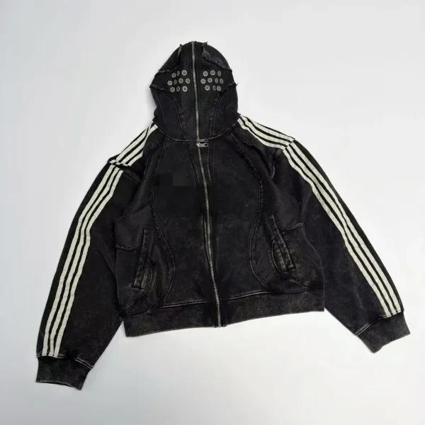 Adidas Originals Distressed Hooded Track Jacket Black Hoodie - 1