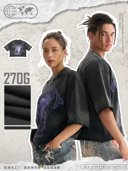 Design Acid Wash Black Cropped T-Shirt - 2