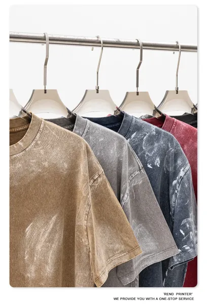 Design Beingmove Acid Wash Distressed Gray T-Shirt T-Shirts - 63