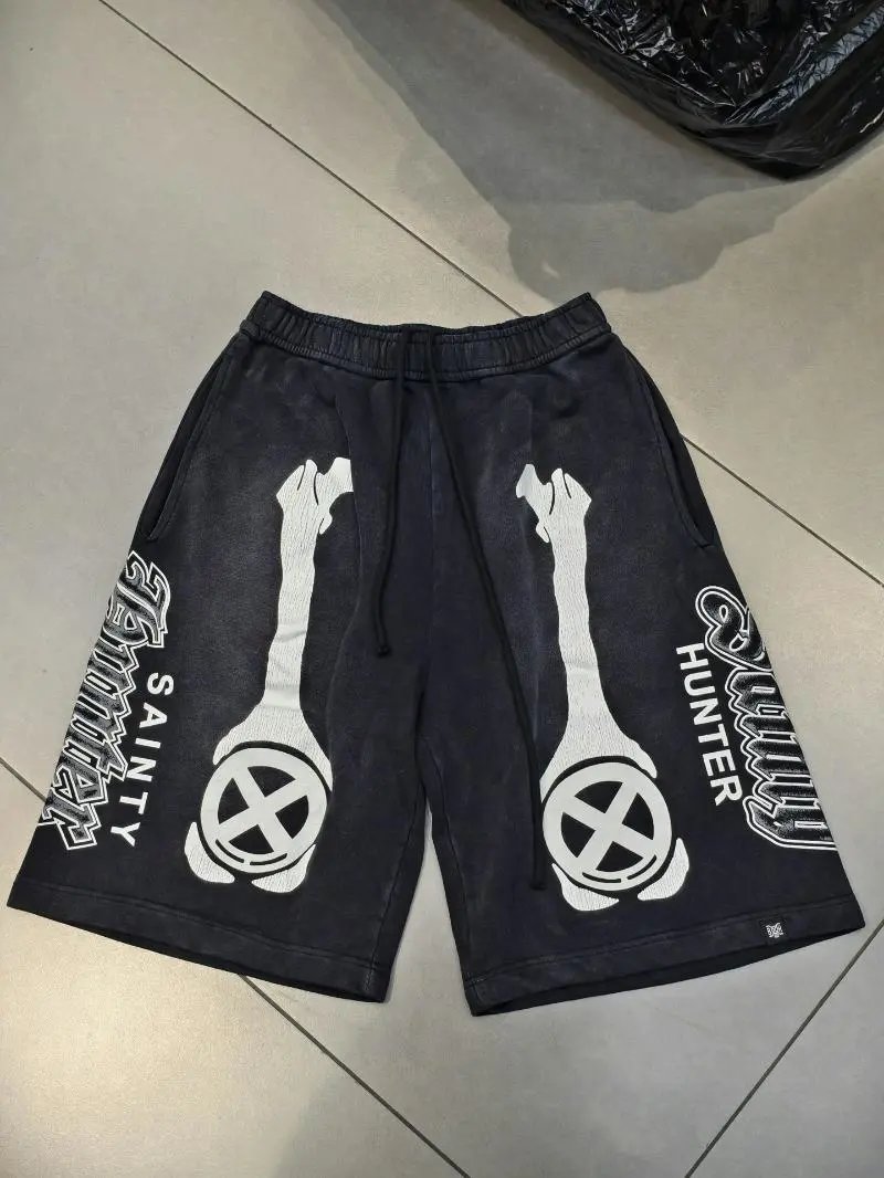Saint Tears X-Men Inspired Bone Print Sweatshorts Navy Shorts - 8