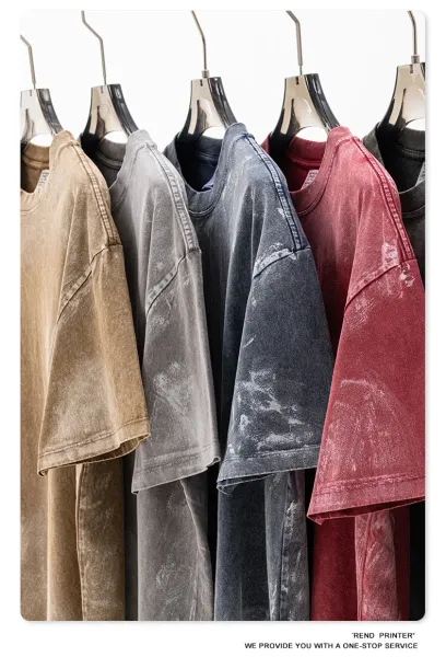 Design Beingmove Acid Wash Distressed Gray T-Shirt T-Shirts - 64
