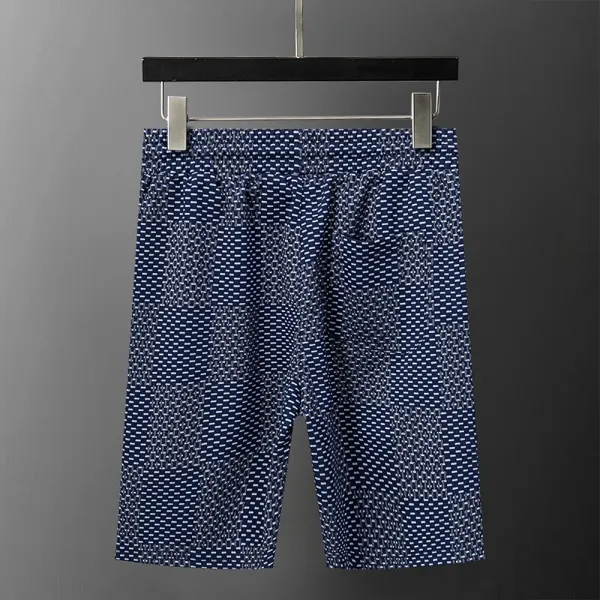 Design Checkerboard Pattern Navy Blue Casual Set - 9