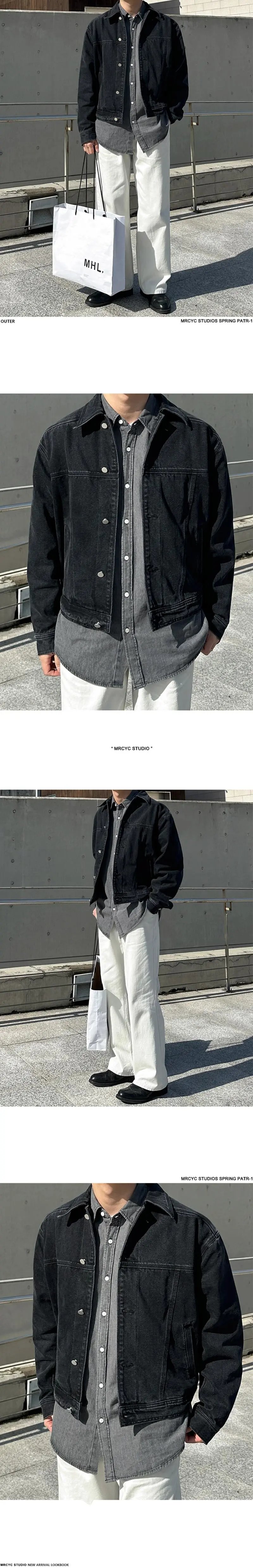 Design Black Denim Trucker Jacket Outerwear Denim Jacket - 7