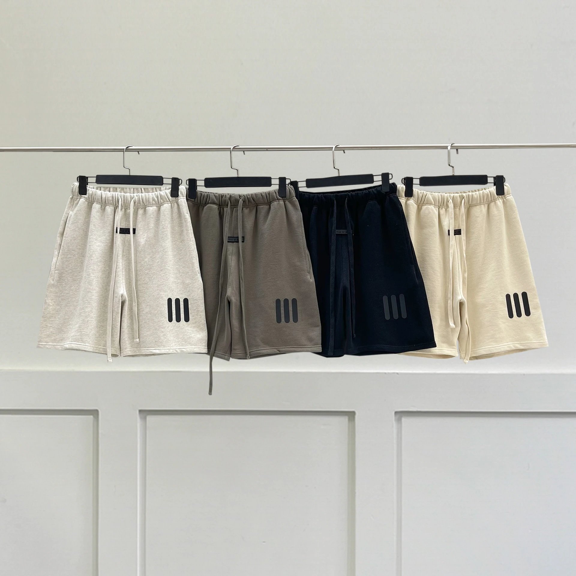 Fear of God Essentials Three-Stripe Shorts Gray - 7