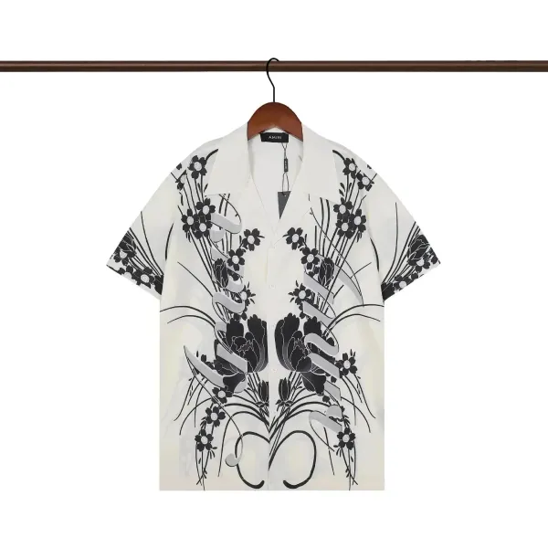 Amiri Dripping Logo Short-Sleeve Shirt White - 5