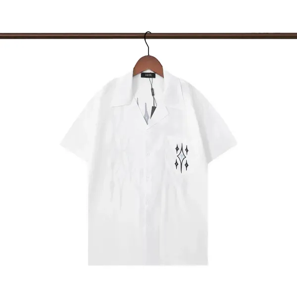 Amiri Dripping Logo Short-Sleeve Shirt White - 7