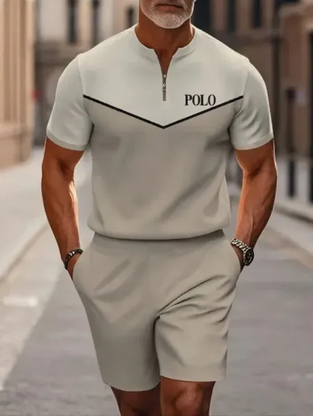 Polo Ralph Lauren Zip-Neck Performance Set Beige Casual Set - 1