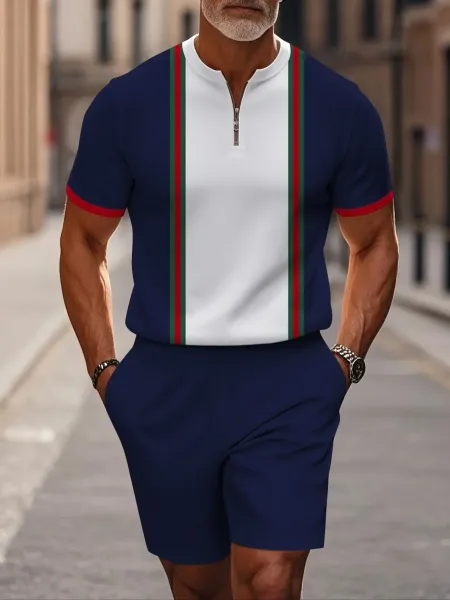 Design Colorblock Half-Zip Performance Set Navy - 6