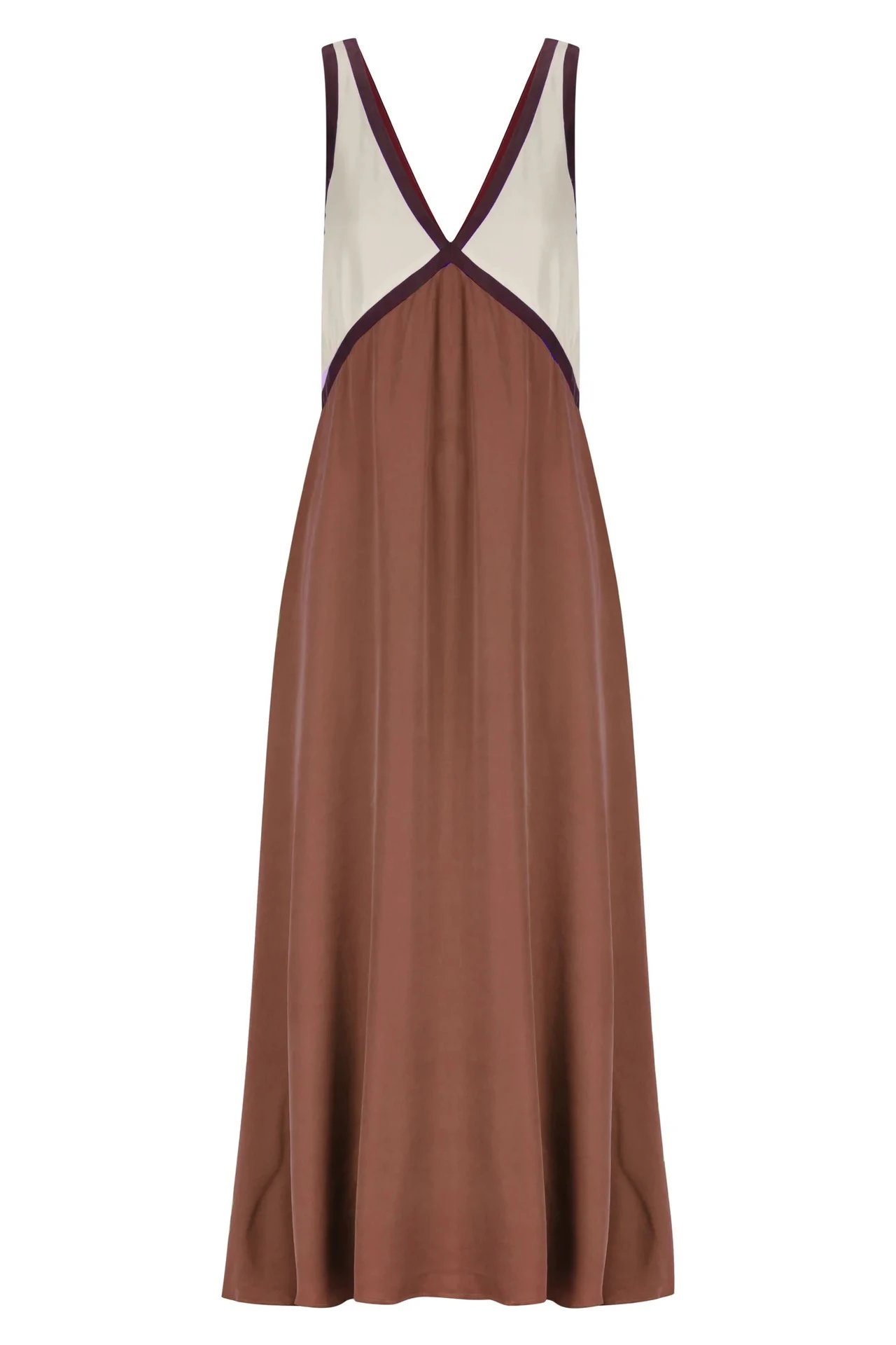 Design Color-Block V-Neck Maxi Dress Green - 33