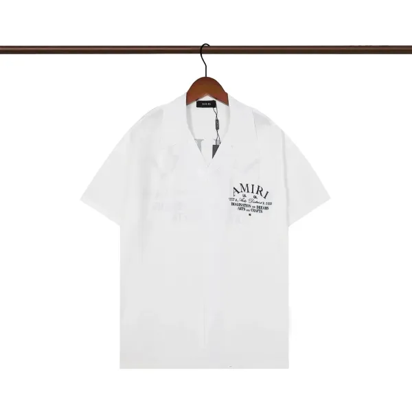Amiri Dripping Logo Short-Sleeve Shirt White - 9