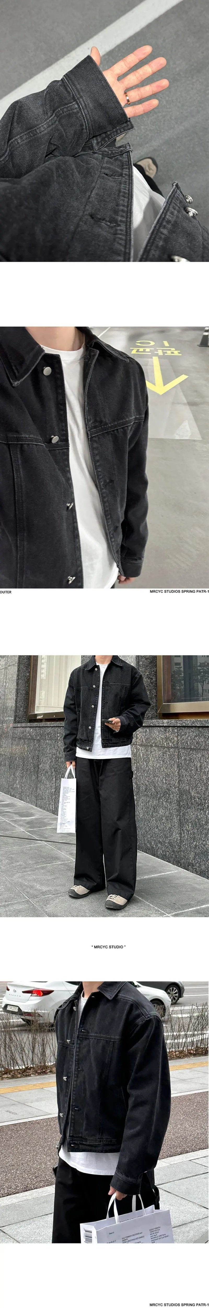 Design Black Denim Trucker Jacket Outerwear Denim Jacket - 13