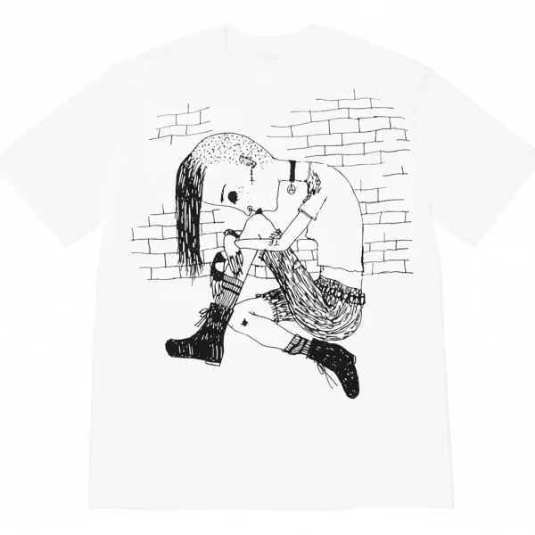 Design Graphic Print White T-Shirt - 1