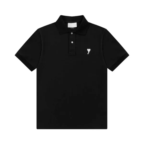 Comme des Garçons Play Heart Logo Black Polo Polo Shirt - 1