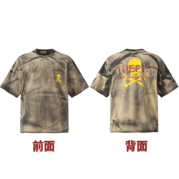 Gallery Dept. Skull Print Acid Wash T-Shirt - 1