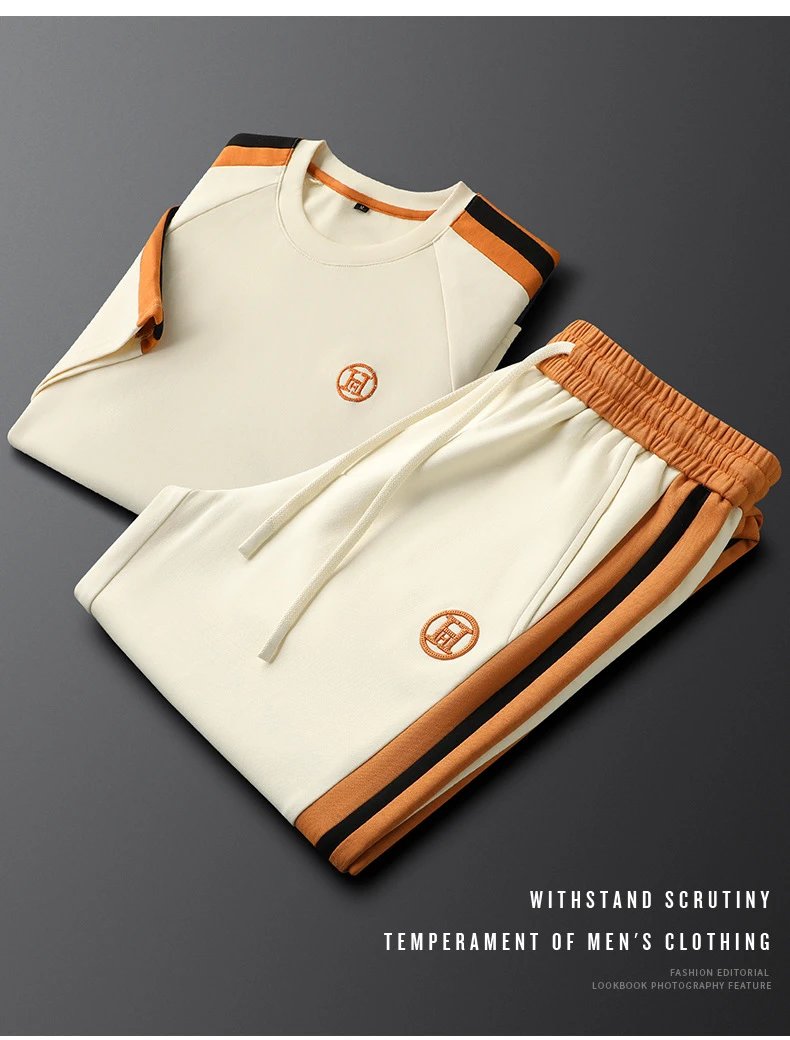 Design Sporty Stripe Set Orange Casual-Set - 2