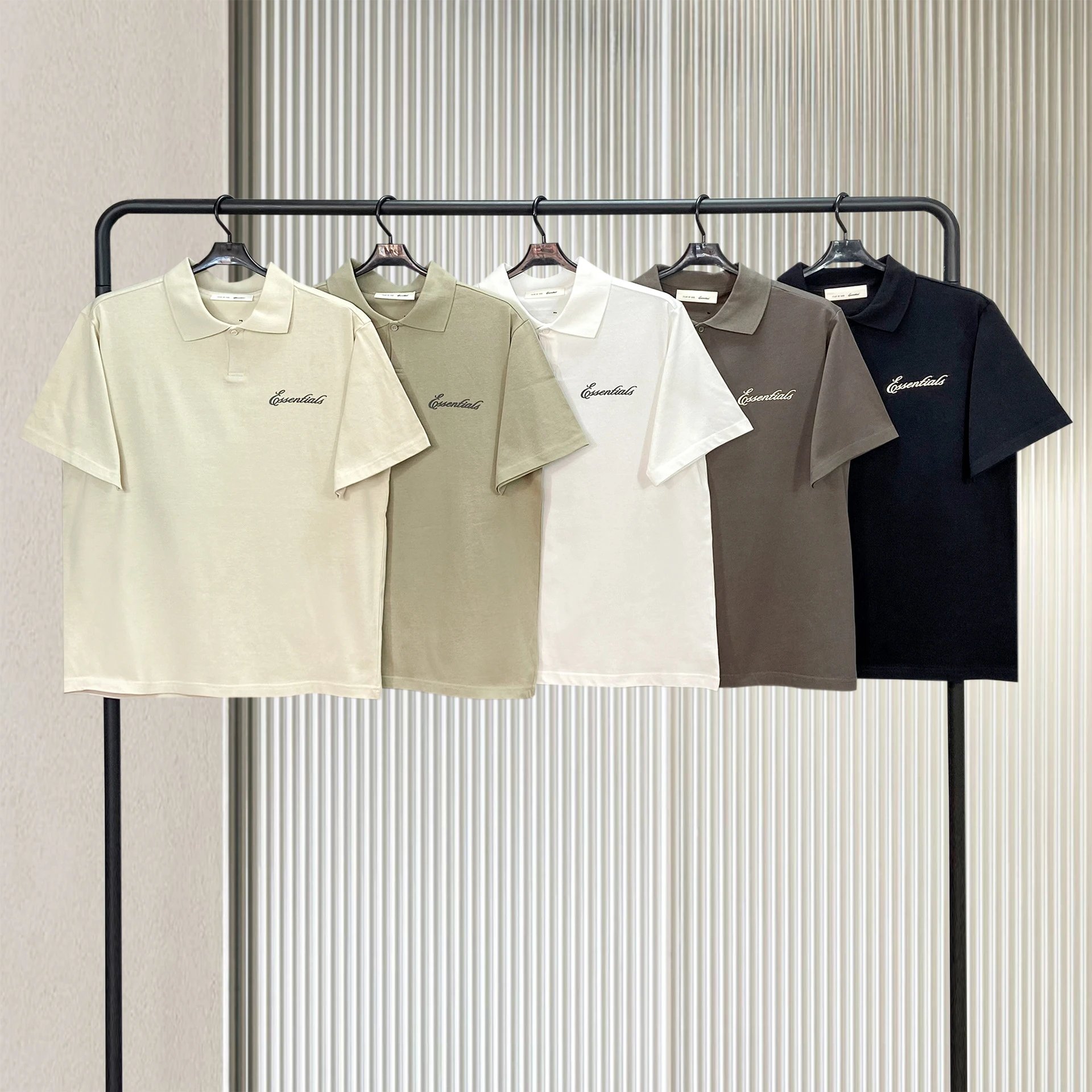 Essentials Logo Embroidered Polo Brown Polo Shirt - 3