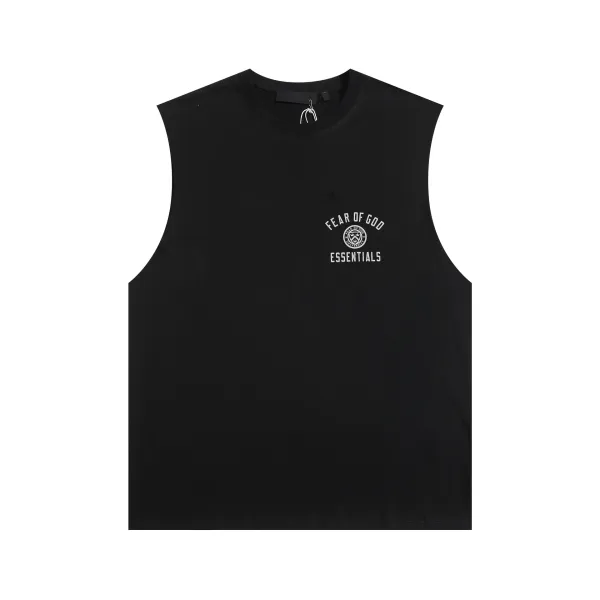 Fear of God Essentials Logo Sleeveless Top Black Vest Top - 1