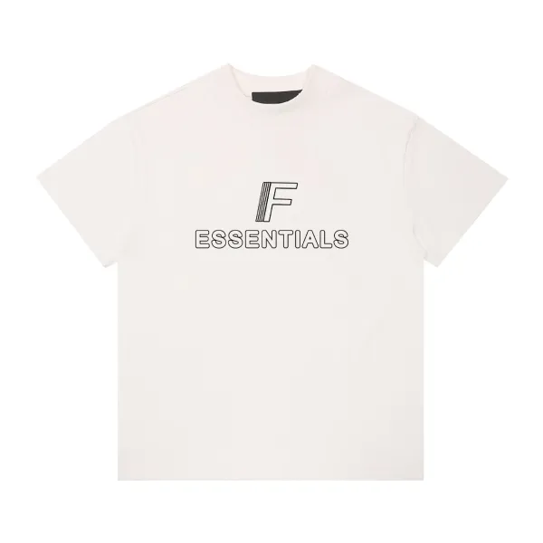 Fear of God Essentials F Outline Logo White T-Shirt - 1
