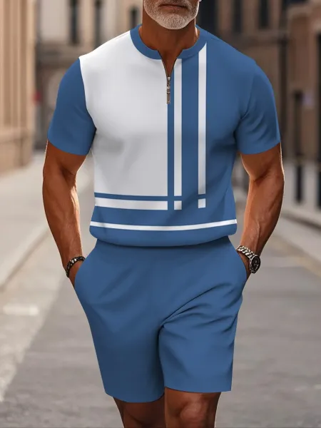 Design Colorblock Half-Zip Performance Set Navy - 8