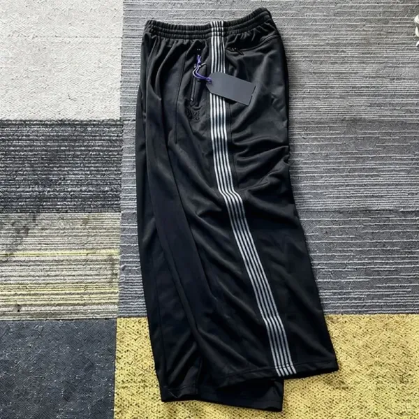 Adidas Originals Track Pants Black with Silver Stripes Sweatpants - 1