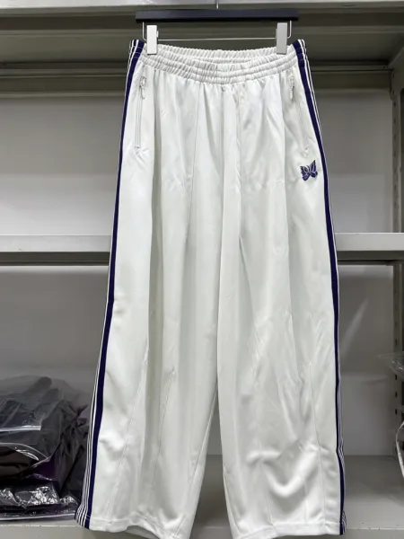 Adidas Originals Track Pants White with Navy Stripes and Butterfly Logo Sweatpants - 1