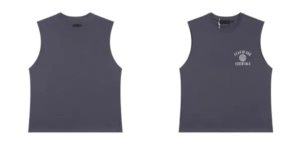 Fear of God Essentials Logo Sleeveless Top Dark Gray Vest Top - 1