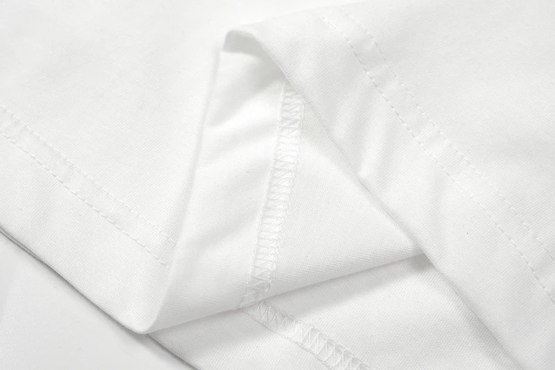 Design Oversized T-Shirt with Shoulder Snaps and Drawstring Hem White T-Shirt - 7