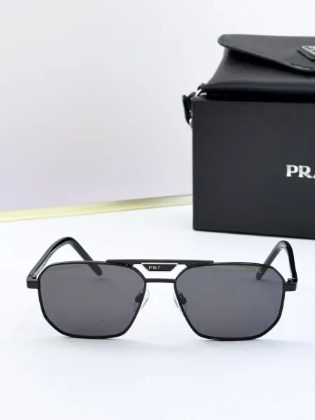 Prada Aviator-Style Sunglasses in Silver Frame with Mirror, Yellow, Brown, and Gray Lenses - 6