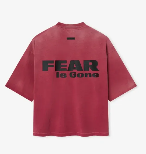 Fear of God Essentials Fear Is Gone Oversized T-Shirt Burgundy - 1
