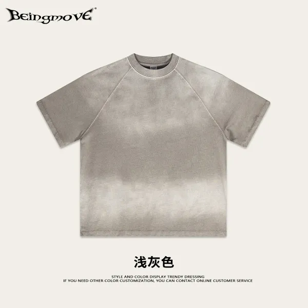 Design Beingmove Raglan Sleeve T-Shirt Light Gray T-Shirts - 1