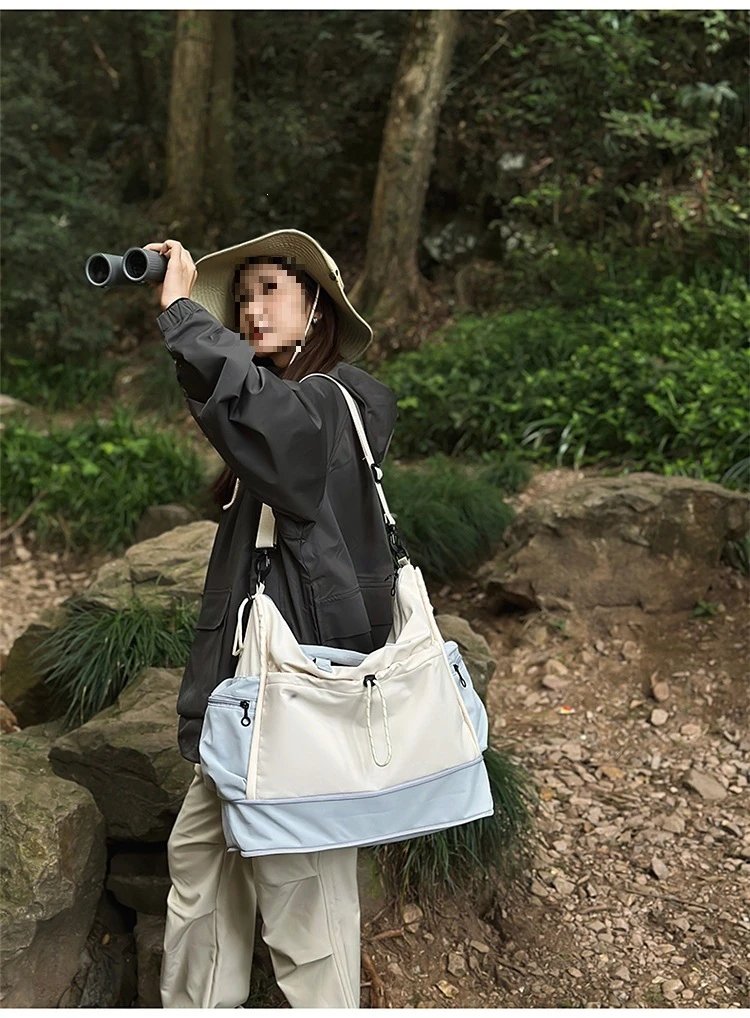 Design Duffle Bag Beige and Gray Travel Bag - 29