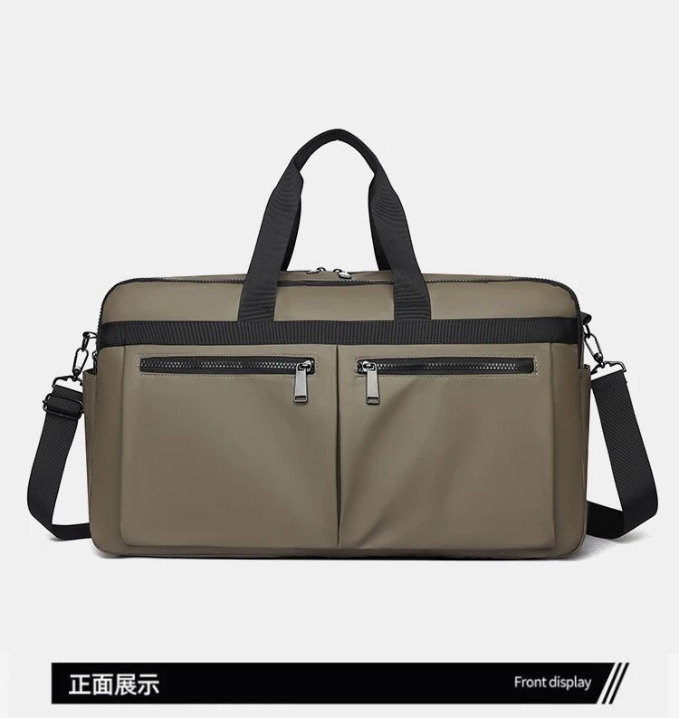 Design Duffle Bag Beige with Black Trim Travel Bag - 24