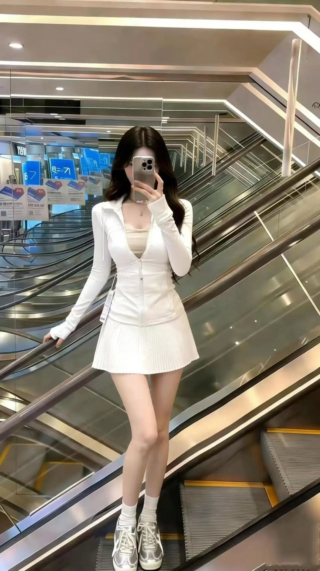 Lululemon Define Jacket with Pleated Skirt White Activewear Set - 5