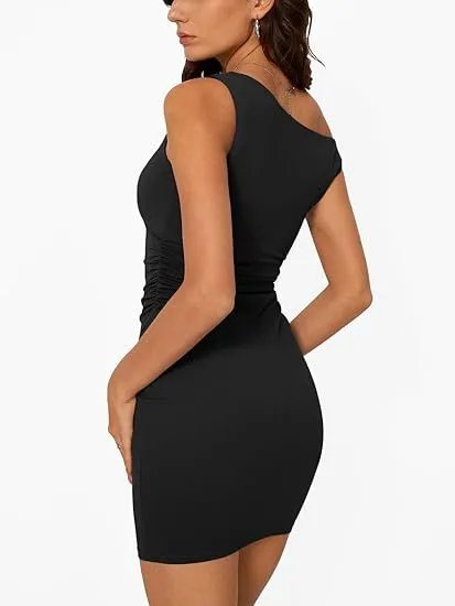Design Off-Shoulder Ruched Mini Dress Navy - 9
