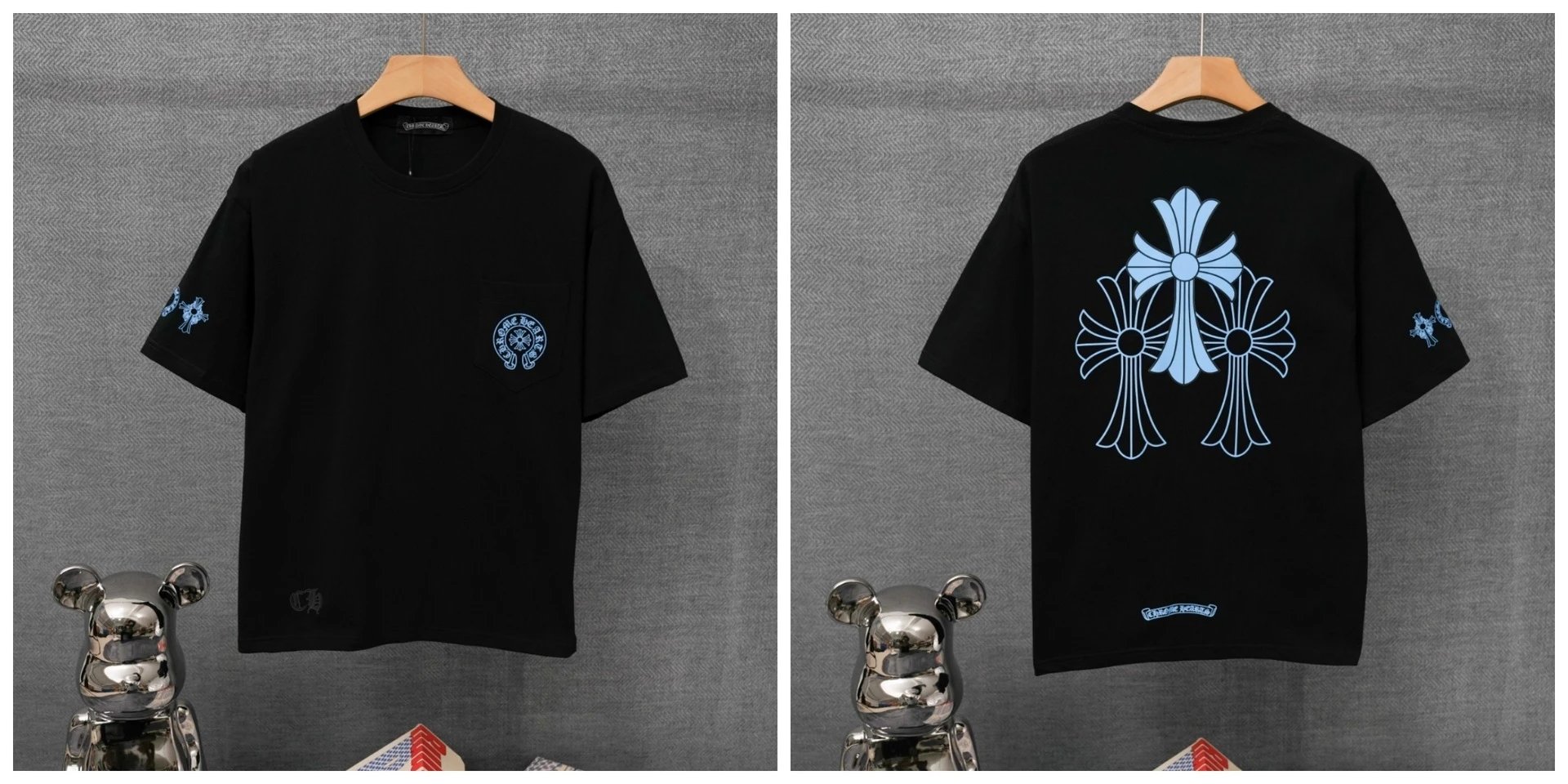 Chrome Hearts x St. Barth Black Pocket T-Shirt - 32