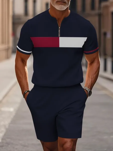 Design Colorblock Half-Zip Performance Set Navy - 1