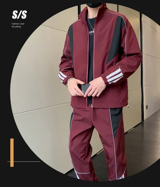 Nike Tracksuit Burgundy Black White - 17