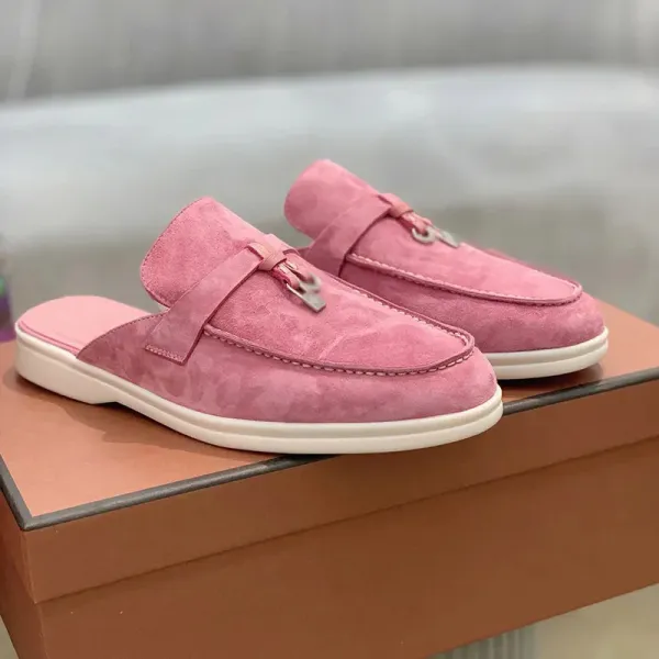 Design Suede Mule Loafer Tan Casual Shoes - 13