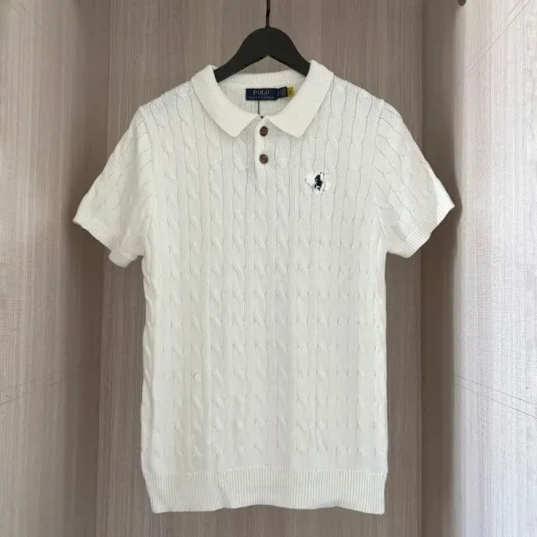 Polo Ralph Lauren Cable Knit Polo White Tops Polo - 1